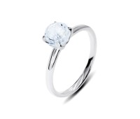 CZ Rose Shaped Silver Ring NSR-3388